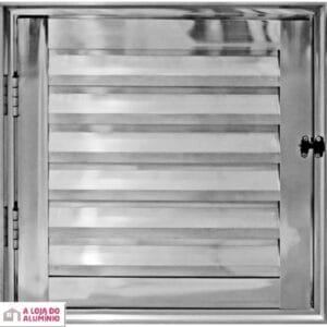 Porta Abrigo 1 Folha de Abrir Sem Ventilação Alumínio Brilhante Linha Fit Modular