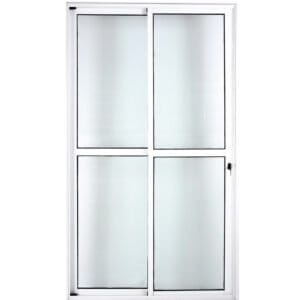 Porta Sacada 2 Folhas Com Fechadura Alumínio Branco Linha Premium