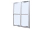 Porta Balcão 2 Folhas Móveis Com Fechadura Alumínio Branco Linha Top