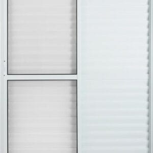 Porta Balcão 3 Folhas Com Fechadura Alumínio Branco Linha Premium