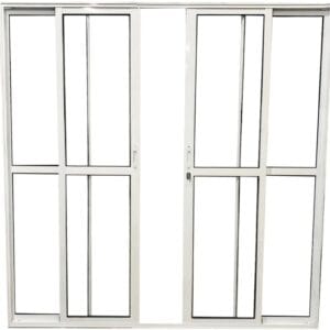 Porta Sacada 4 Folhas Com Fechadura Alumínio Branco Linha Premium