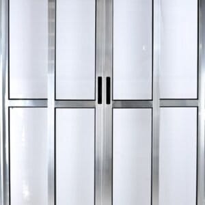 Porta Sacada 4 Folhas Com Fechadura Alumínio Brilhante Linha Premium