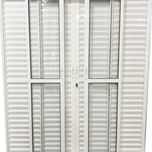 Porta Balcão 6 Folhas Com Fechadura Alumínio Branco Linha Premium