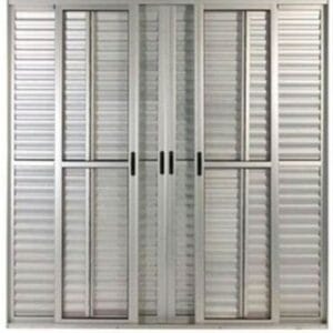 Porta Balcão 6 Folhas Com Fechadura Alumínio Brilhante Linha Premium