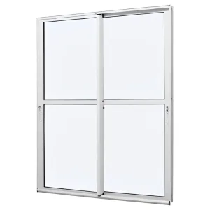 Porta Sacada 2 Folhas Móveis Com Fechadura Alumínio Branco Linha Premium