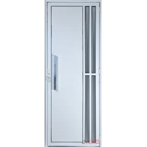 Porta Lambril Duas Torres Com Visor Mini Boreal e Puxador Alumínio Branco Linha Premium