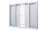 Veneziana 6 Folhas Com Grade Alumínio Branco Linha Top