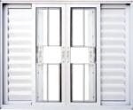 Veneziana 6 Folhas Com Grade Alumínio Branco Linha Design Premium