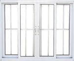 Vitro 4 Folhas Com Grade Alumínio Branco Linha Design Premium