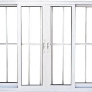 Vitro 4 Folhas Com Grade Alumínio Branco Linha Design Premium