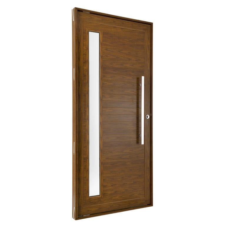 PORTA PIVOTANTE LAMBRIL VISOR LATERAL E PUXADOR TOP AMADEIRADO