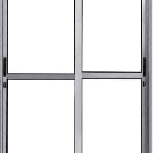 Porta Sacada 2 Folhas Móveis Com Fechadura Alumínio Brilhante Linha Premium