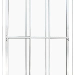 Porta Correr 3 Folhas de Vidro Móveis Com Fechadura Alumínio Branco Linha Premium