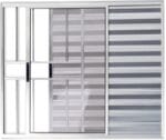Veneziana 3 Folhas Com Grade Alumínio Brilhante Linha Design Premium