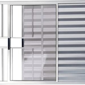 Veneziana 3 Folhas Com Grade Alumínio Brilhante Linha Design Premium