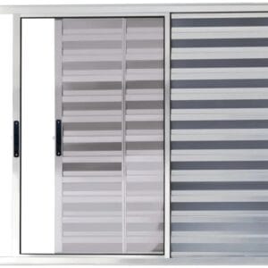 Veneziana 3 Folhas Móveis Sem Grade Alumínio Brilhante Linha Design Premium