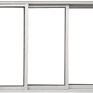 Vitro 3 Folhas de Vidro Móveis Sem Grade Alumínio Branco Linha Design Premium