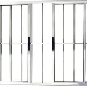 Vitro 4 Folhas Com Grade Alumínio Brilhante Linha Design Premium