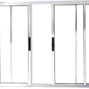 Vitro 4 Folhas Sem Grade Alumínio Brilhante Linha Design Premium