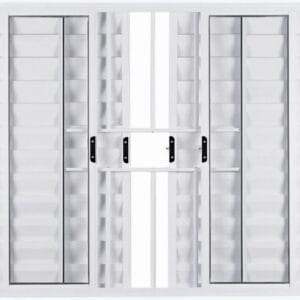 Veneziana 6 Folhas Com Grade Alumínio Branco Linha Econ