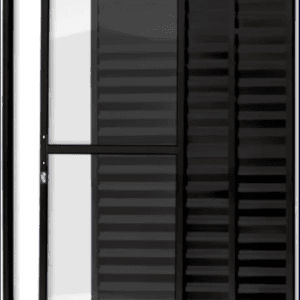 Porta Balcão 3 Folhas Com Fechadura Alumínio Preto Linha Premium