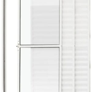 Porta Balcão 3 Folhas Com Trinco Alumínio Branco Linha Econ