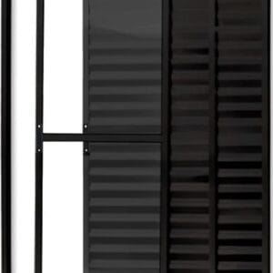 Porta Balcão 3 Folhas Com Trinco Alumínio Preto Linha Econ