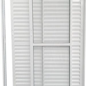 Porta Balcão 3 Folhas Móveis Com Trinco Alumínio Branco Linha Econ