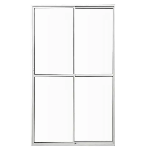 Porta Sacada 2 Folhas Com Trinco Alumínio Branco Linha Econ