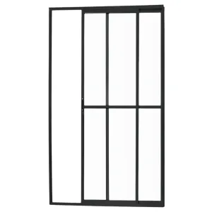 Porta Sacada 2 Folhas Com Trinco Alumínio Preto Linha Econ