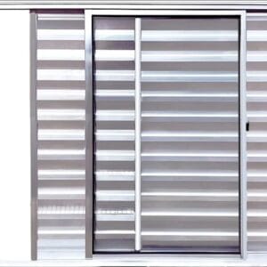 Veneziana 3 Folhas Sem Grade Alumínio Brilhante Linha Econ