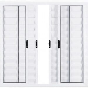 Veneziana 6 Folhas Sem Grade Alumínio Branco Linha Econ