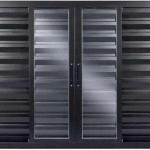 Veneziana 6 Folhas Sem Grade Alumínio Preto Linha Design Premium