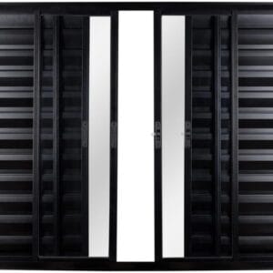 Veneziana 6 Folhas Sem Grade Alumínio Preto Linha Fit Modular