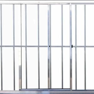 Vitro 2 Folhas Com Grade Alumínio Brilhante Linha Econ