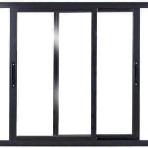 Vitro 2 Folhas Móveis Sem Grade Alumínio Preto Linha Design Premium