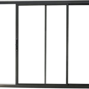 Vitro 2 Folhas Sem Grade Alumínio Preto Linha Fit Modular