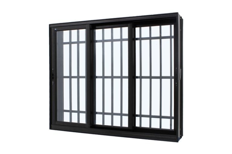 VITRO 3 FLS DE VIDRO MOVEIS COM GRADE TOP PRETO