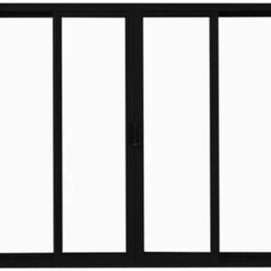 Vitro 4 Folhas Sem Grade Alumínio Preto Linha Fit Modular