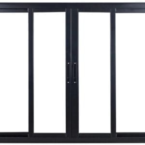 Vitro 4 Folhas Sem Grade Alumínio Preto Linha Design Premium