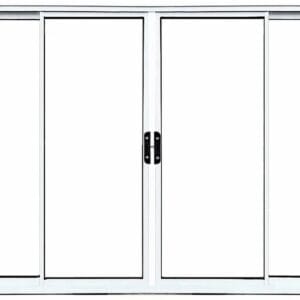 Vitro 4 Folhas Sem Grade Alumínio Branco Linha Econ