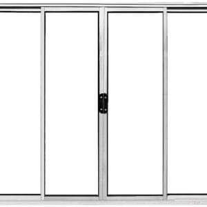 Vitro 4 Folhas Sem Grade Alumínio Brilhante Linha Econ