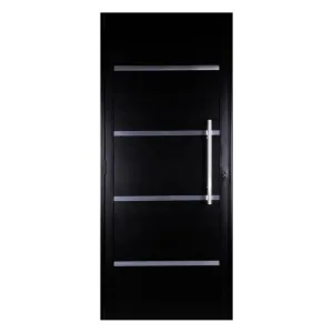 Porta Lambril Frisos Com Puxador Alumínio Preto Linha Premium