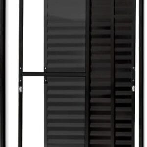 Porta Balcão 3 Folhas Móveis Com Fechadura Alumínio Preto Linha Premium