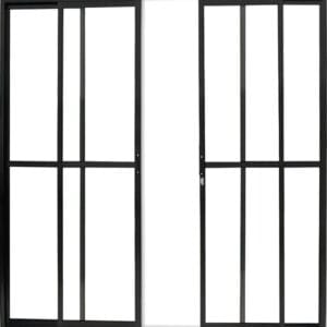 Porta Sacada 4 Folhas Com Fechadura Alumínio Preto Linha Premium