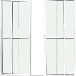 Porta Sacada 4 Folhas Com Trinco Alumínio Branco Linha Econ
