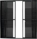 Porta Balcão 6 Folhas Com Fechadura Alumínio Preto Linha Premium