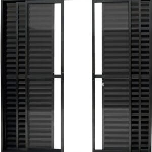 Porta Balcão 6 Folhas Com Fechadura Alumínio Preto Linha Premium