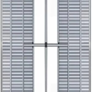 Porta Balcão 6 Folhas Com Trinco Alumínio Brilhante Linha Econ