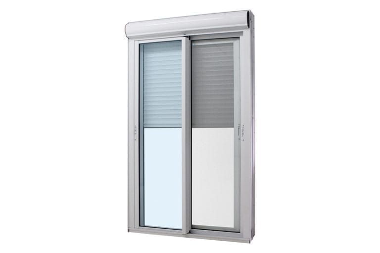 PORTA INTEGRADA PERSIANA 2 FLS MOVEIS PANORAMICA TELA MOSQUETEIRA TOP BRANCO